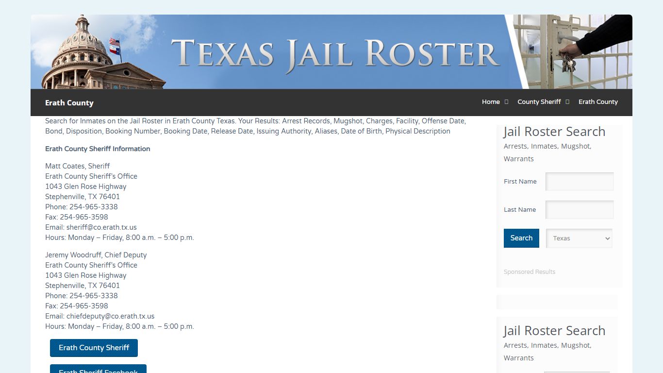 Erath County | Jail Roster Search